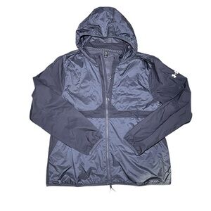 NWT Women’s Under Amour Navy Trail Run Loose Fit Water Resistant Jacket - XL